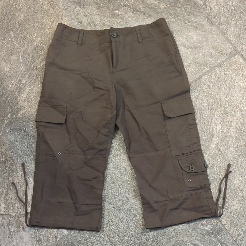 Banana Republic Women's Linen Blend Cargo Pants Capris
